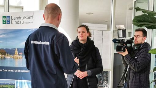 Interview mit einem Fernsehteam von Allgäu TV zur Corona-Pandemie